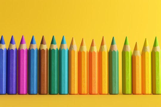 Crayons and Coloring Book in the concept of childhood creativity