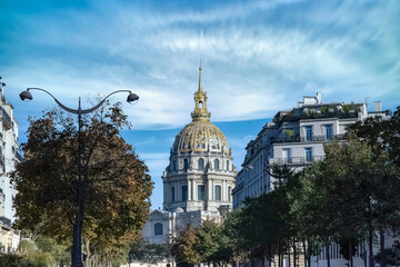 Paris, the Invalides dome, beautiful monument
 - obrazy, fototapety, plakaty
