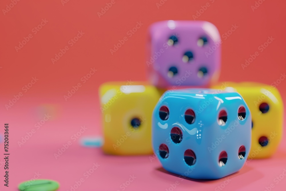 Poster dice and alphabet letters in the concept of language learning