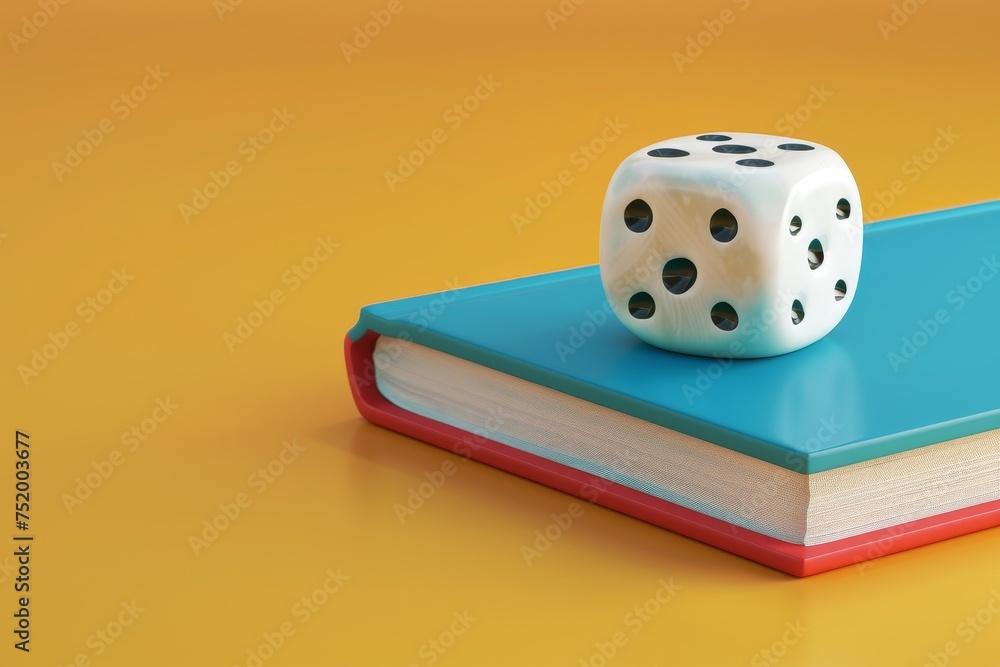 Poster dice and alphabet letters in the concept of language learning