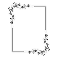 Square floral frame. Wedding invitation frame vector ilustration