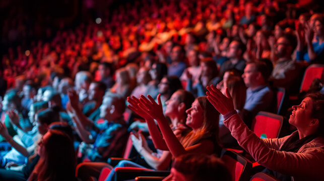Enthusiastic audience applauding at an event.