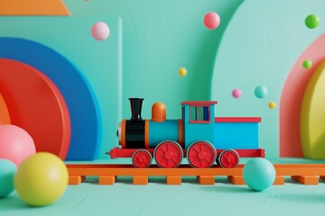 Toy Train in the concept of creating a children world