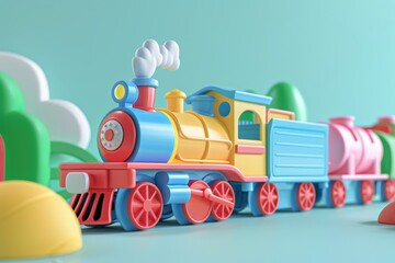 Toy Train in the concept of creating a children world