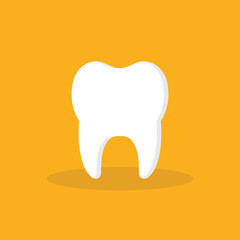 Tooth icon. Oral medicine, stomatology, dental medicine concepts. White tooth. Modern flat design graphic element.