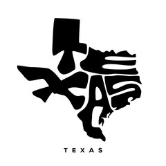 Texas Map typography 