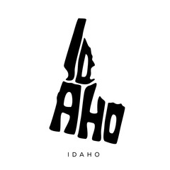 Idaho Map typography 
