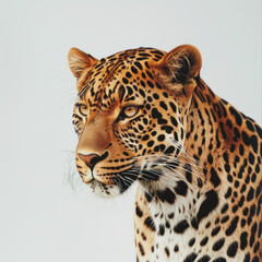 portrait of a leopard isolated