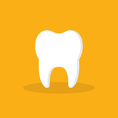 Tooth icon. Oral medicine, stomatology, dental medicine concepts. White tooth. Modern flat design graphic element.	