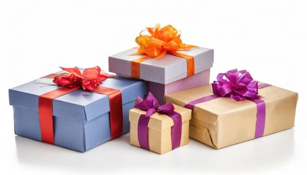 gift boxes against white background.