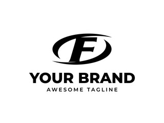 Abstract revolving letter F modern logotype design for Universal company