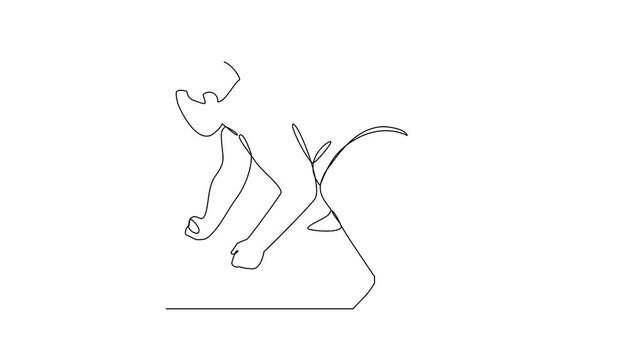 Animated self drawing of Sumo player video illustration. Sumo player illustration simple linear style concept video. Japanese fighting sport design for your business asset design and promotion.
