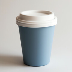 Elegant Blue Coffee Cup with White Lid