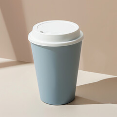 Elegant Blue Coffee Cup with White Lid