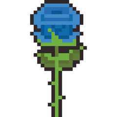 Pixel art blue rose icon 2