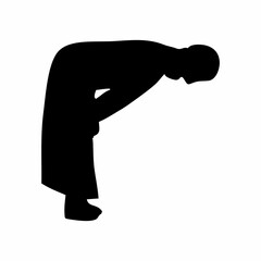 silhouette of prostration and bowing movements in prayer