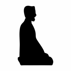 silhouette of prostration and bowing movements in prayer