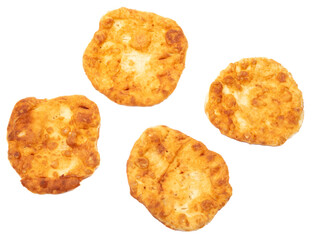 Fried flatbread isolated on white background