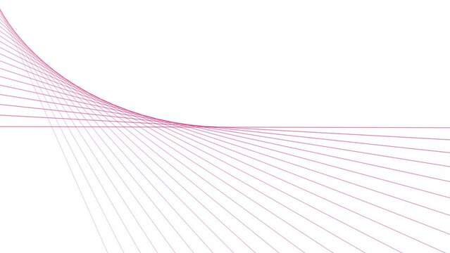 Abstract geometric red color wave line minimal elegant gradient motion background. Seamless looping animation video.