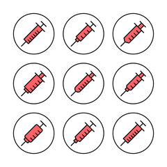 Syringe icon vector illustration. injection sign and symbol. vaccine icon