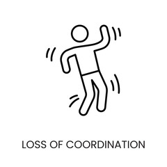 Diabetes symptom loss of coordination vector line icon with editable stroke