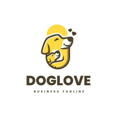 family dog love logo vector