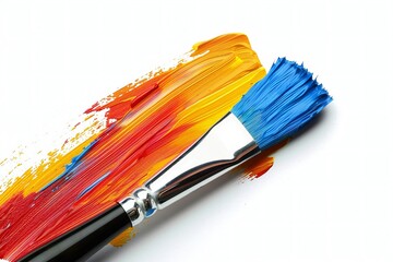 Fototapeta premium Paint brush stroke isolated on white background Generative Ai 