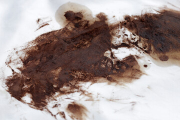 Dirty stain on white clothes