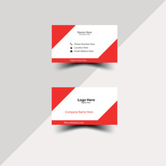 Modern creative business card design and white business card design. Modern and simple business card template red colors. Flat design vector abstract creative - Vector.
