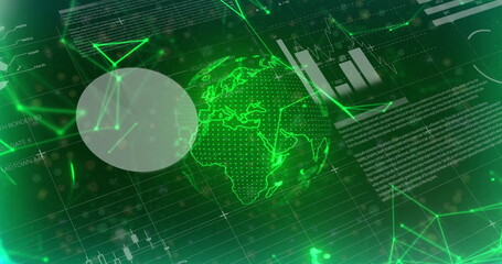 Image of data processing over globe