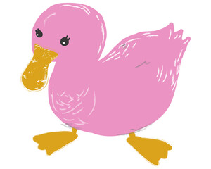 ピンクの可愛いあひる