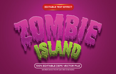 Zombie island editable text effect cartoon style