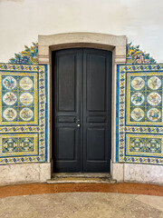 Vibrant old doors in Lisbon, Portugal 