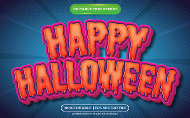 Happy halloween editable text effect cartoon style