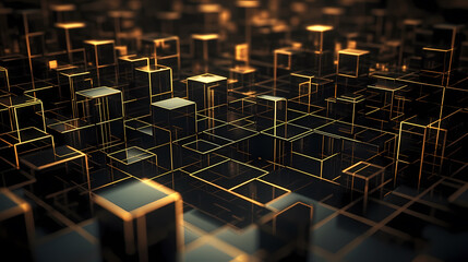 Obraz premium Abstract cube geometric shapes background