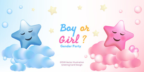 Boy or Girl invitation template vector illustration design.