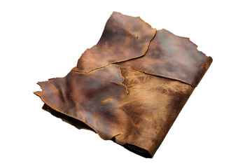 Patch of leather isolated on transparent background Generative Ai 