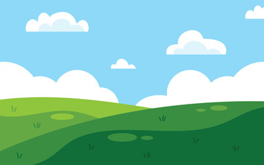 Fototapeta premium Green filed landscape scenery