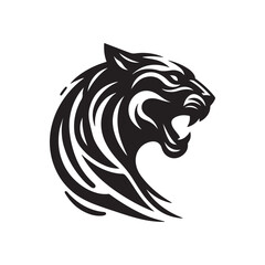 Panther black and white logo vector illustration mascot logo design 