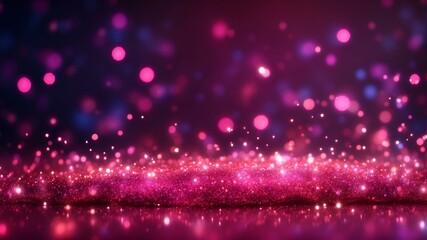 A stunning close up of pink and purple sparkles on a shimmering surface sets a magical and festive mood