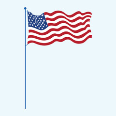 Vector flag united states on isolated background 