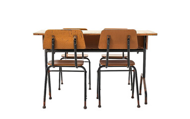 Desk and Seating Solutions: A Mid-century Modern Twist for Classrooms isolated on transparent Background