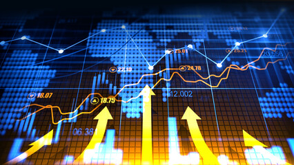 Stock market or forex trading graph in futuristic concept