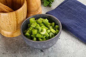 Vegan cuisine - Sliced celery stem