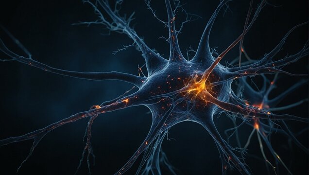 Detailed image showcasing a 3D rendered illustration of neurons in the brain, highlighting the complexity of neural connections