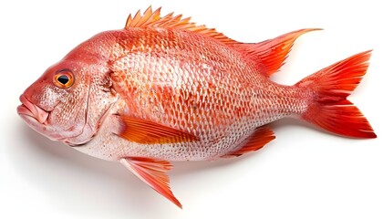 Fototapeta premium Whole fresh red snapper isolated on white background