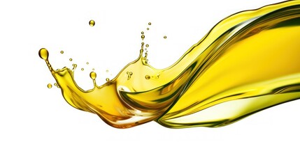 Various olive oil splashes on a transparent background