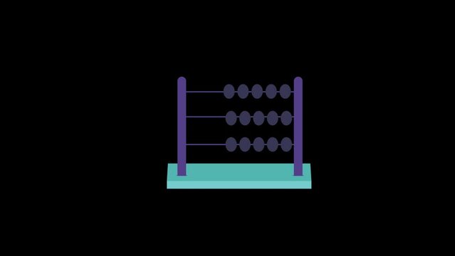 Animated Factorial Abacus.  Colorful Math Animation. Without background