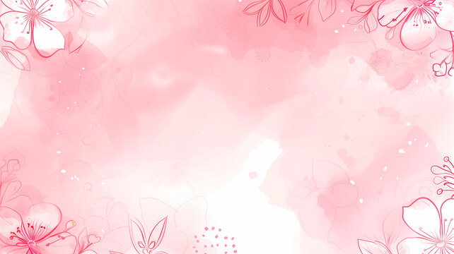 Watercolor with flowers and pink background. Mother's day concept. Mother's Day pink floral card. - Powered by Adobe