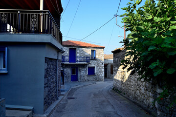traditional houses - the stone village Kontias, Lemnos island, Greece, Aegean sea